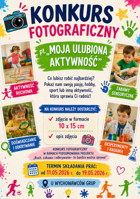 Przedszkolny konkurs fotograficzny ''Moja ulubiona aktywność''